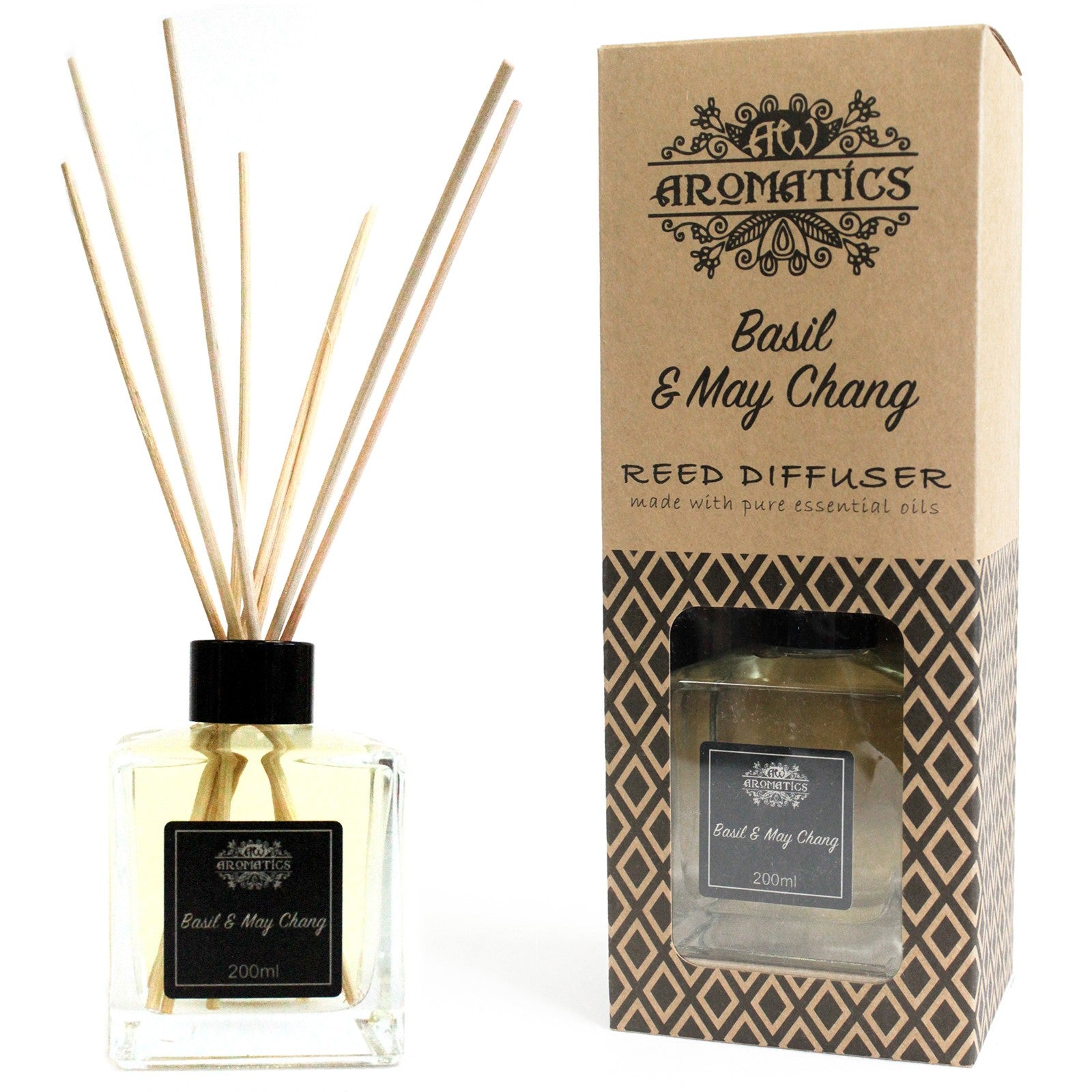 Basil & May Chang Essential Oil Reed Diffuser 200ml - Starlit Wisdom