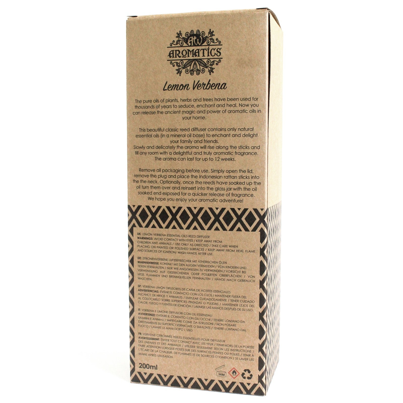Lemon Verbena Essential Oil Reed Diffuser 200ml - Starlit Wisdom