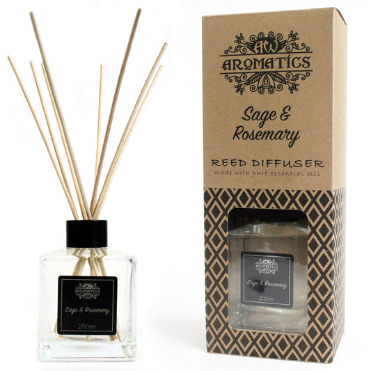 Sage & Rosemary Essential Oil Reed Diffuser 200ml - Starlit Wisdom