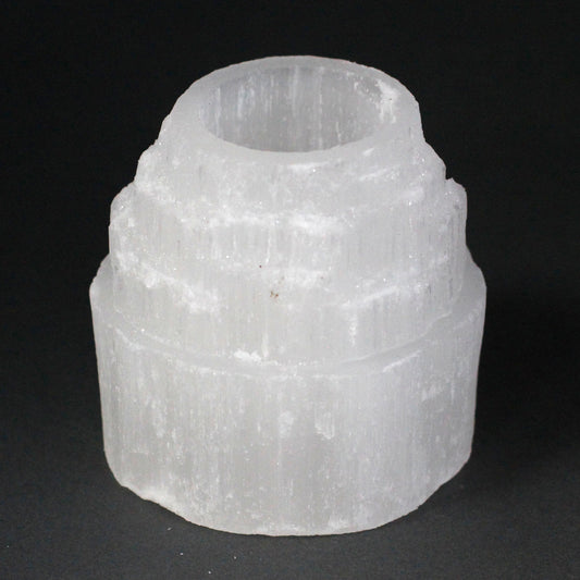 Selenite Candle Holder - Mountain Top 8 cm - Starlit Wisdom