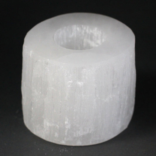 Selenite Cylinder Candle Holder - 8 cm - Starlit Wisdom