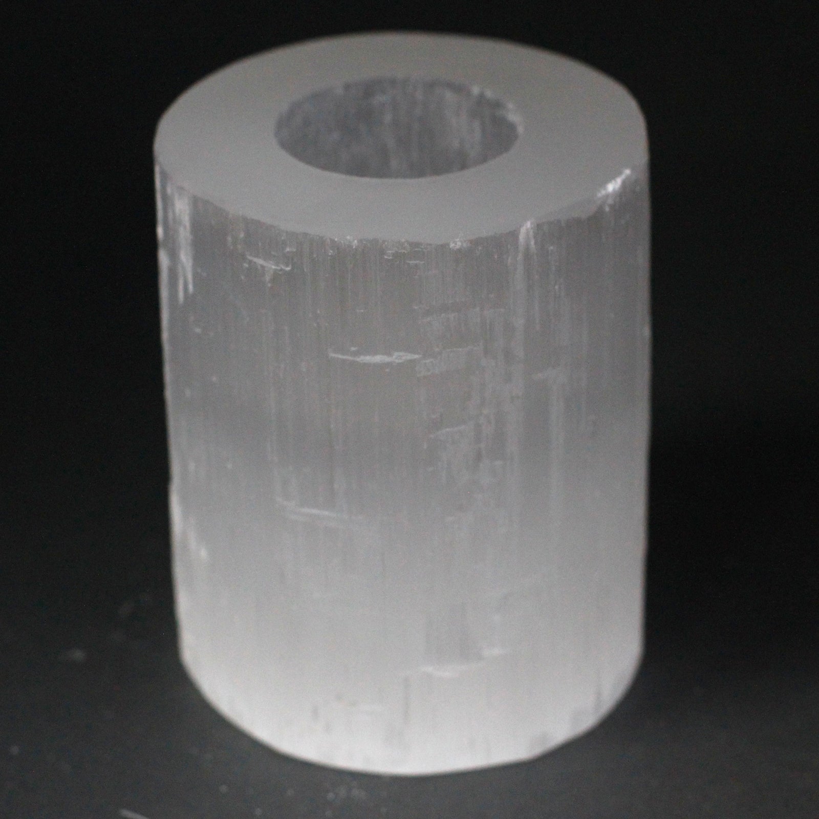 Selenite Cylinder Candle Holder - 10 cm - Starlit Wisdom