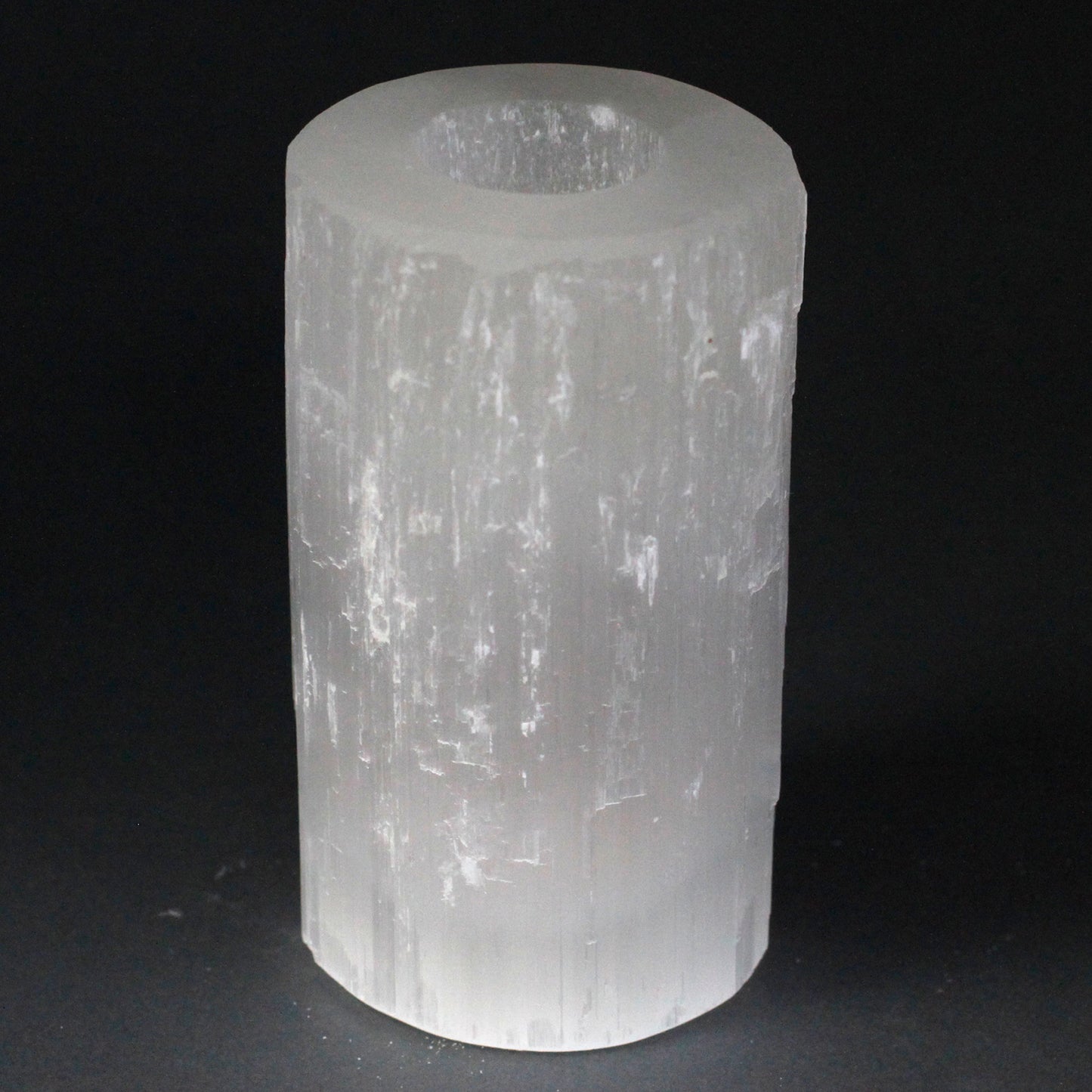 Selenite Cylinder Candle Holder - 15 cm - Starlit Wisdom