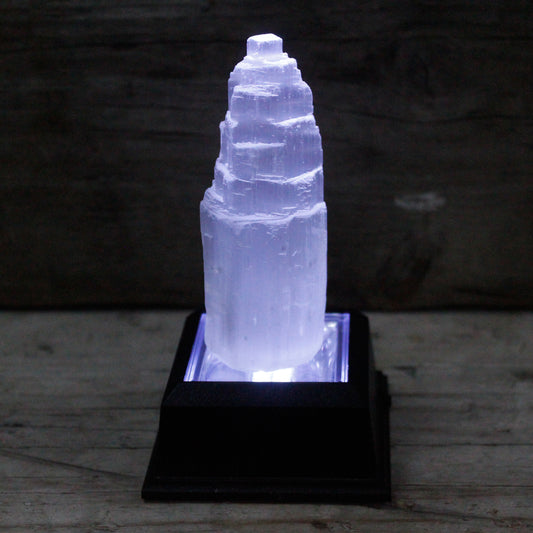 Natural Selenite Crystal Tower - 10 cm - Starlit Wisdom