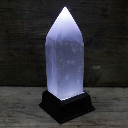 Selenite Crystal Pencil Point Tower - 15 cm - Starlit Wisdom