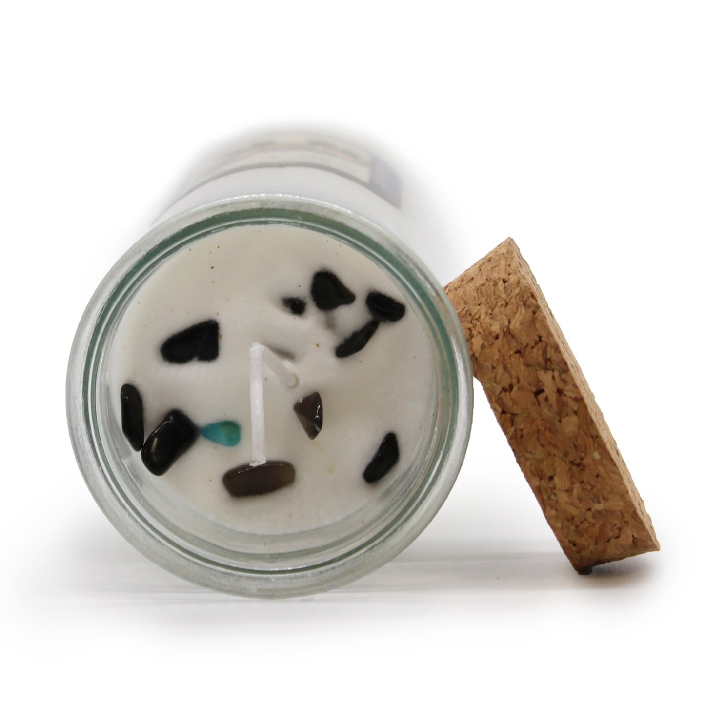 Luck Spell Candle with Black Agate Stones & Liquorice