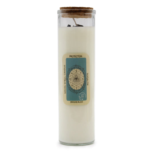 Protection Spell Candle with Sodalite Stones & Dragons Blood