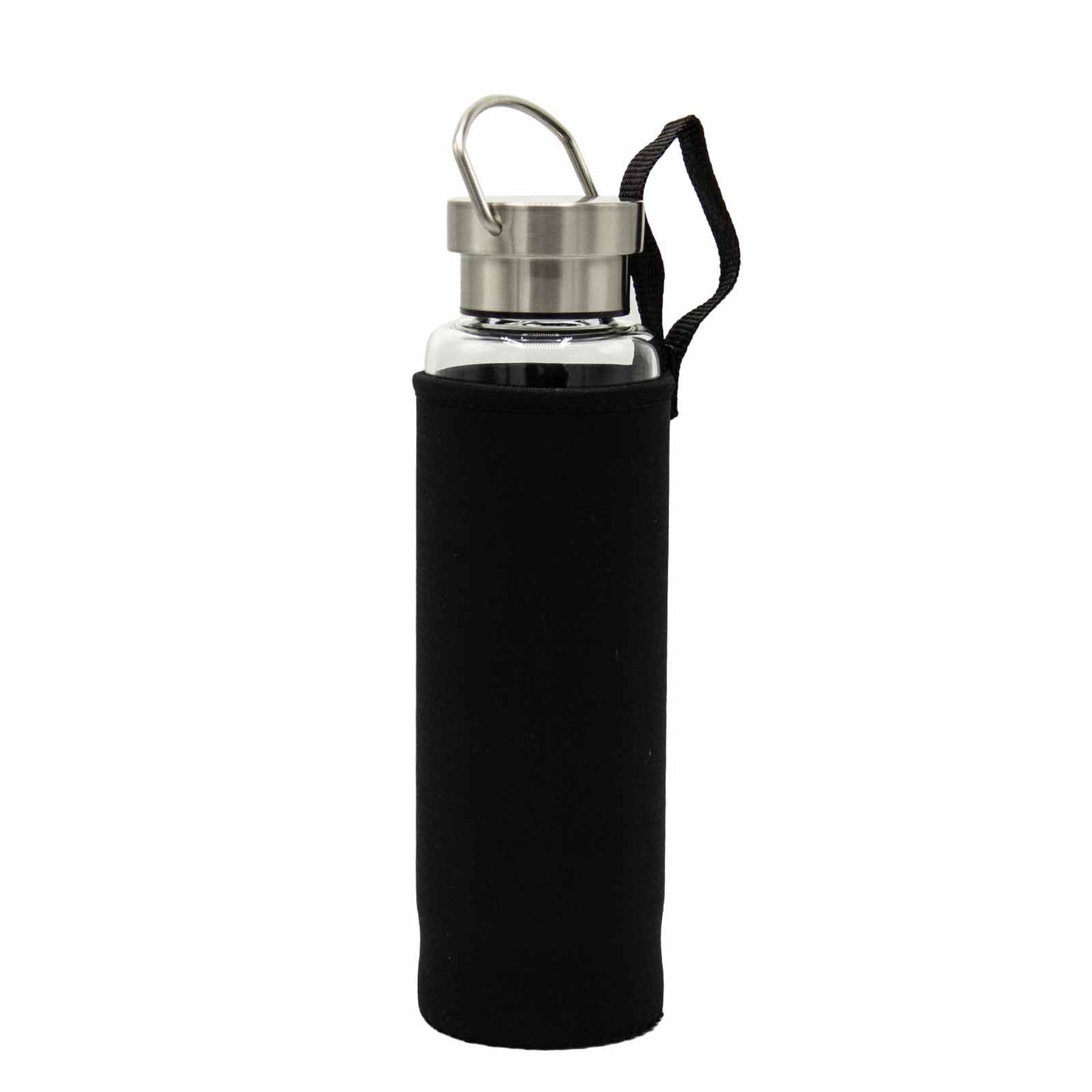 glass water bottle with sleeve