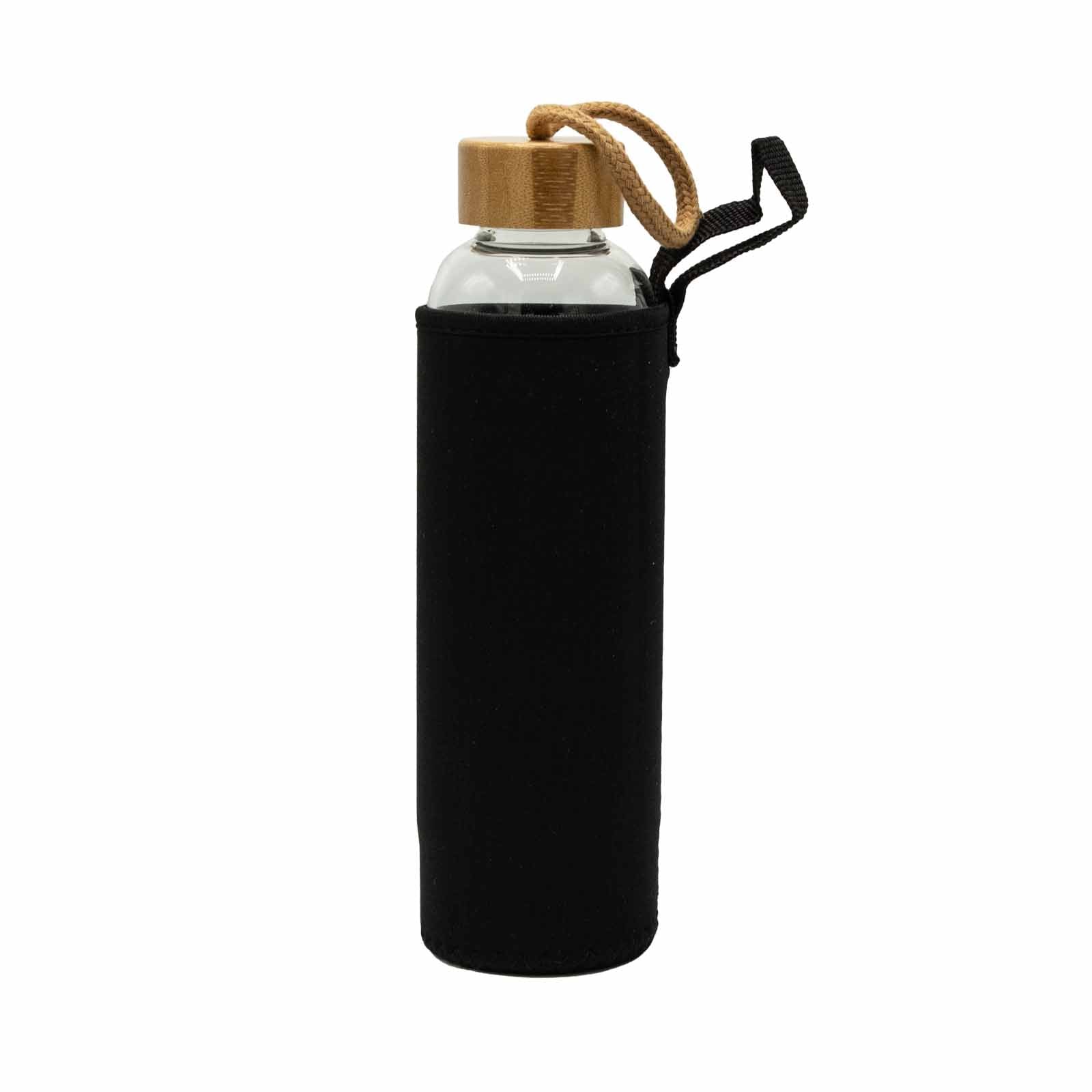 Glass water bottle with sleeve