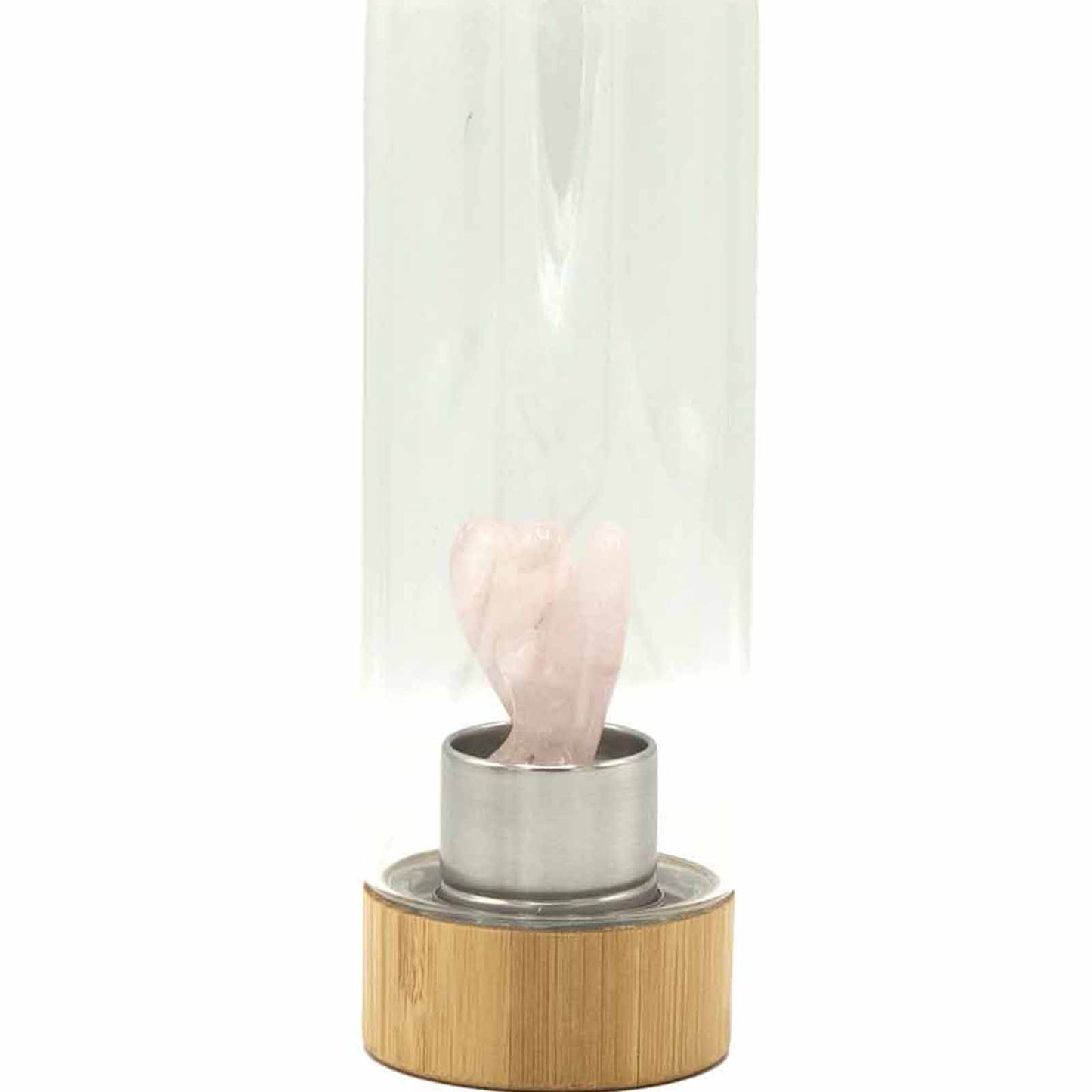 Rose quartz crystal water bottle