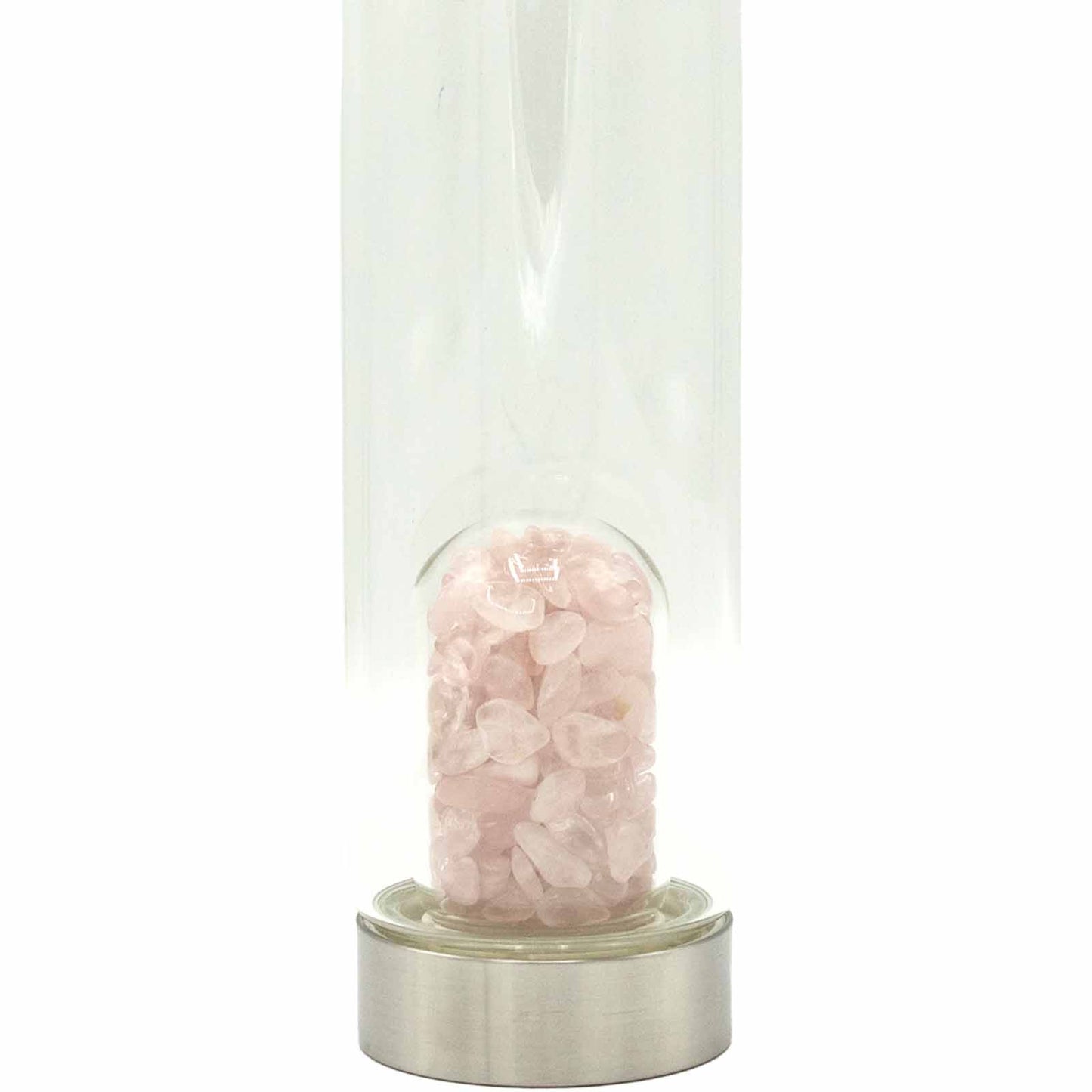 rose quartz crystal water bottle