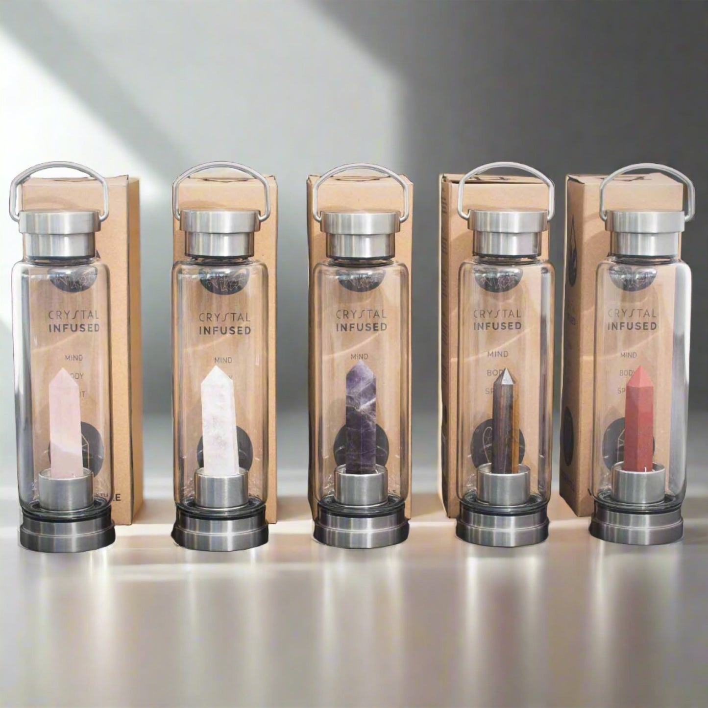 crystal glass water bottles