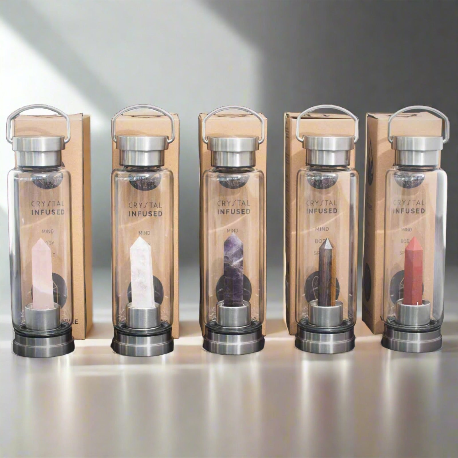crystal glass water bottles