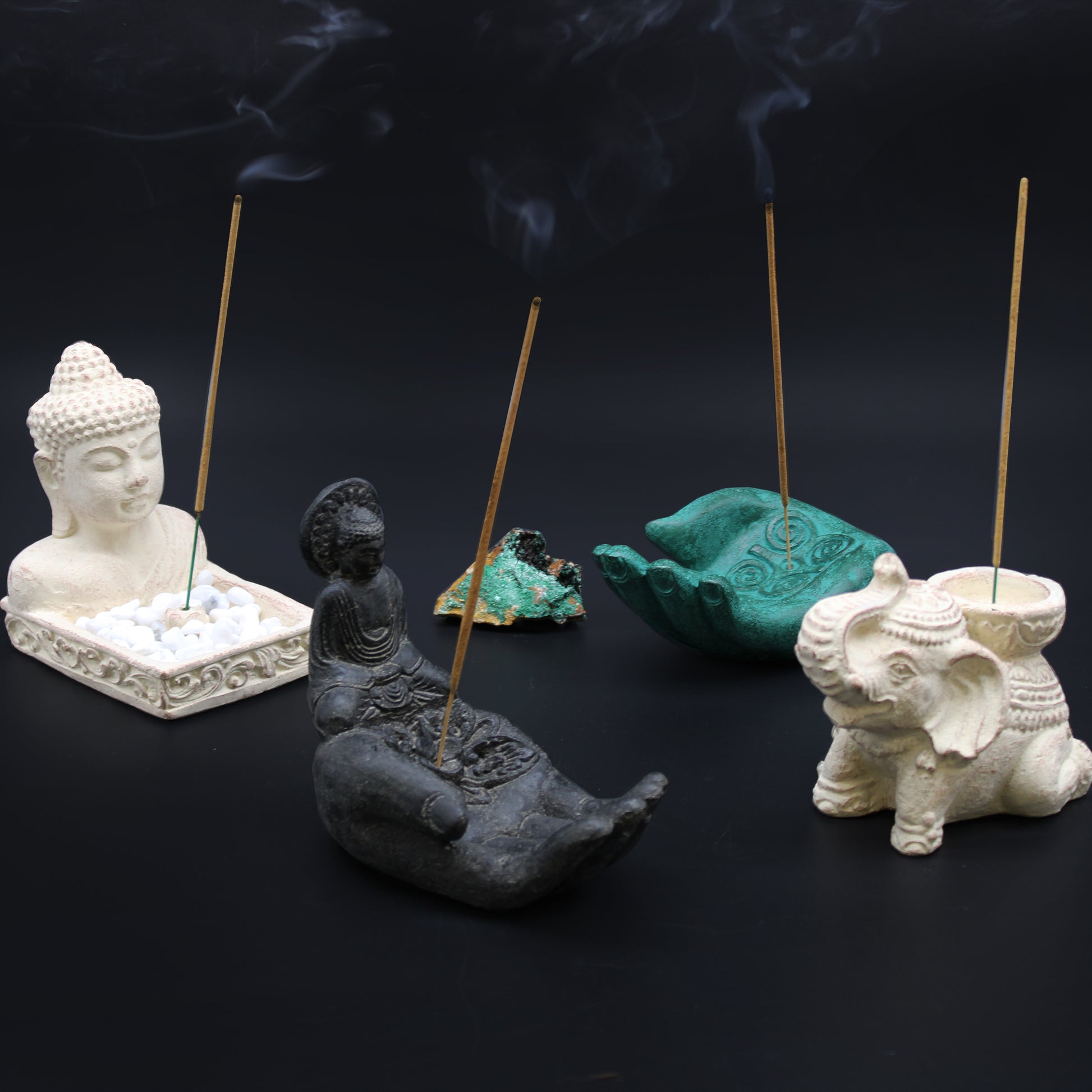 Incense and Candle Holder - Cream Elephant - Starlit Wisdom