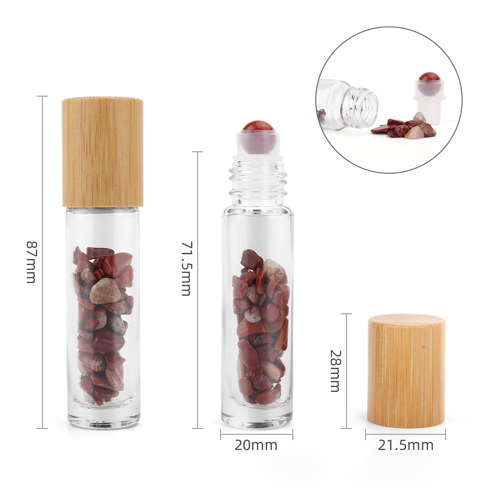 Gemstone Essential Oil Roller Bottle - Red Jasper - Starlit Wisdom