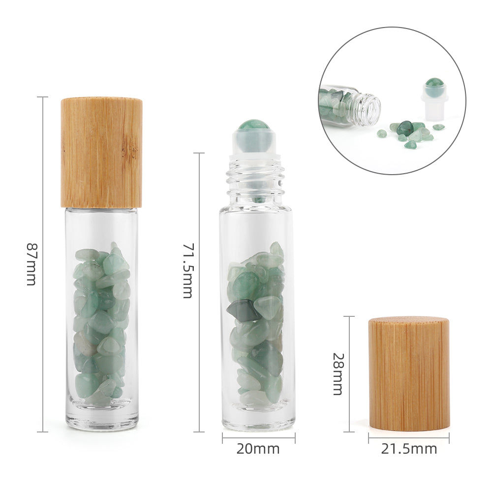 Gemstone Essential Oil Roller Bottle - Aventurine - Starlit Wisdom