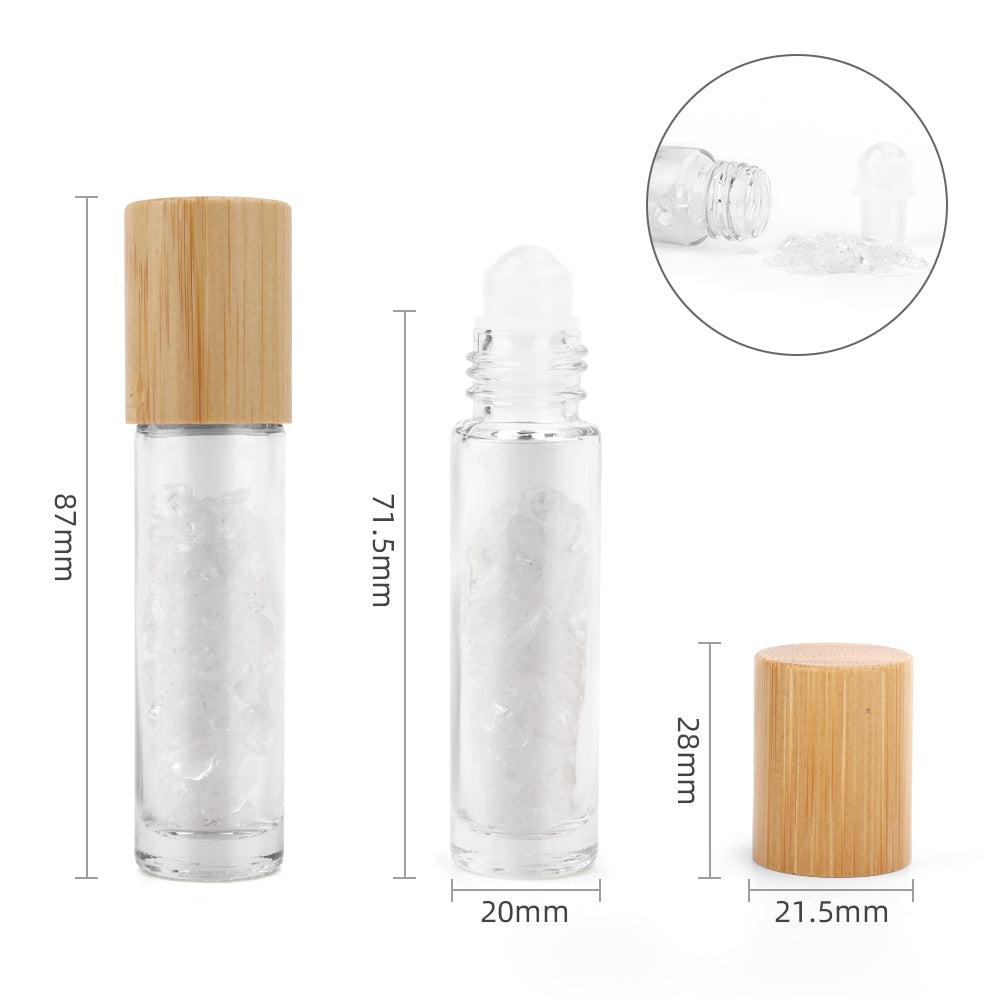 Gemstone Essential Oil Roller Bottle - Rock Quartz - Starlit Wisdom