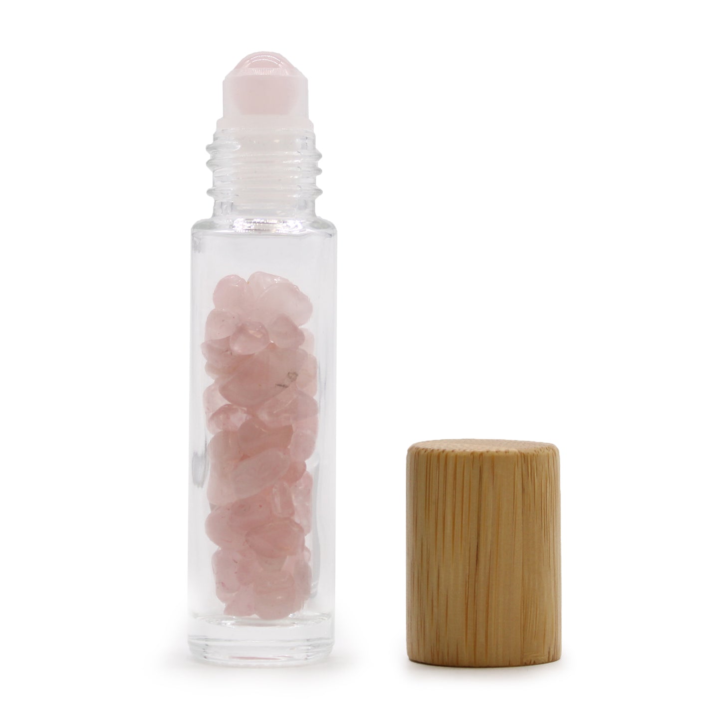 Gemstone Essential Oil Roller Bottle - Rose Quartz - Starlit Wisdom