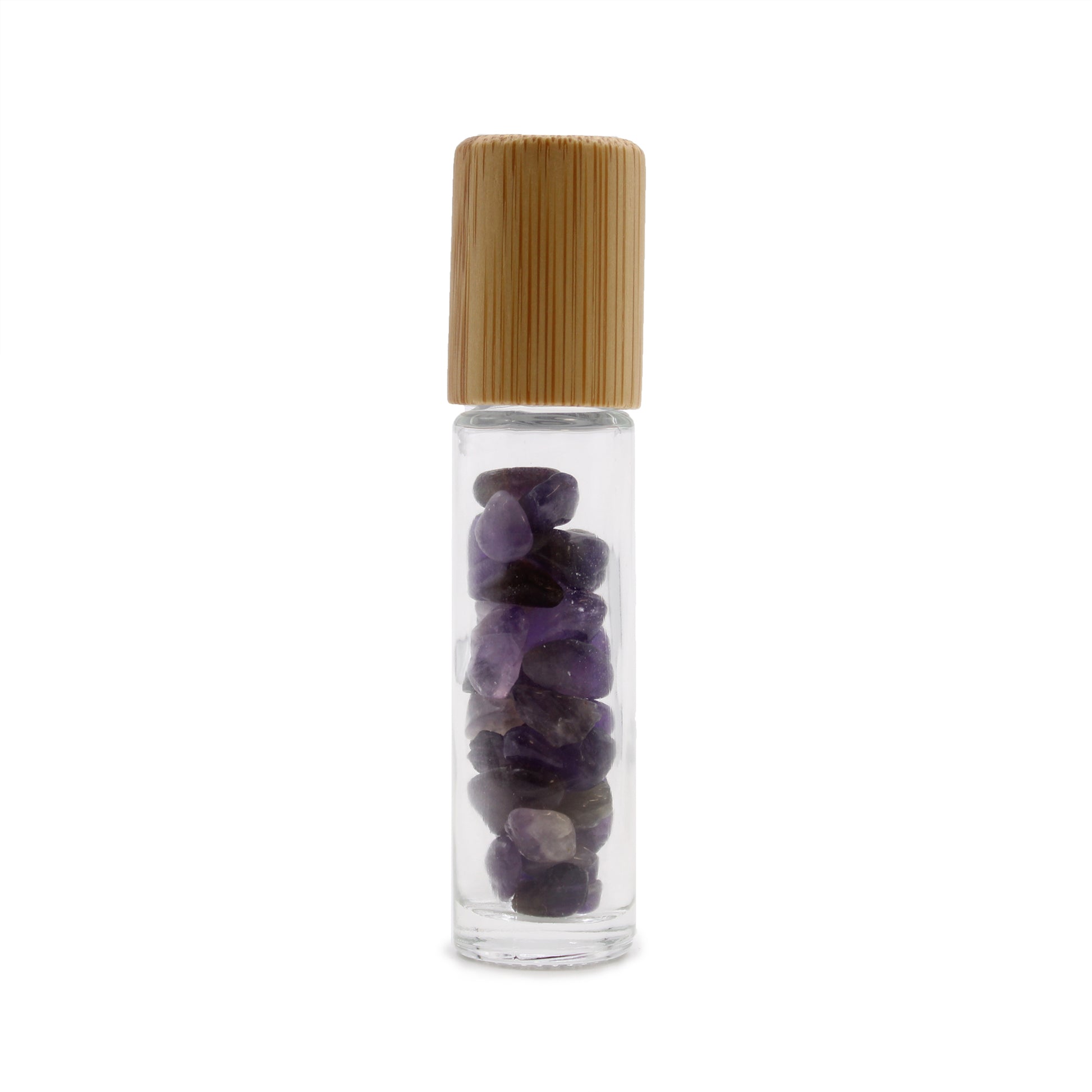 Gemstone Essential Oil Roller Bottle - Amethyst - Starlit Wisdom