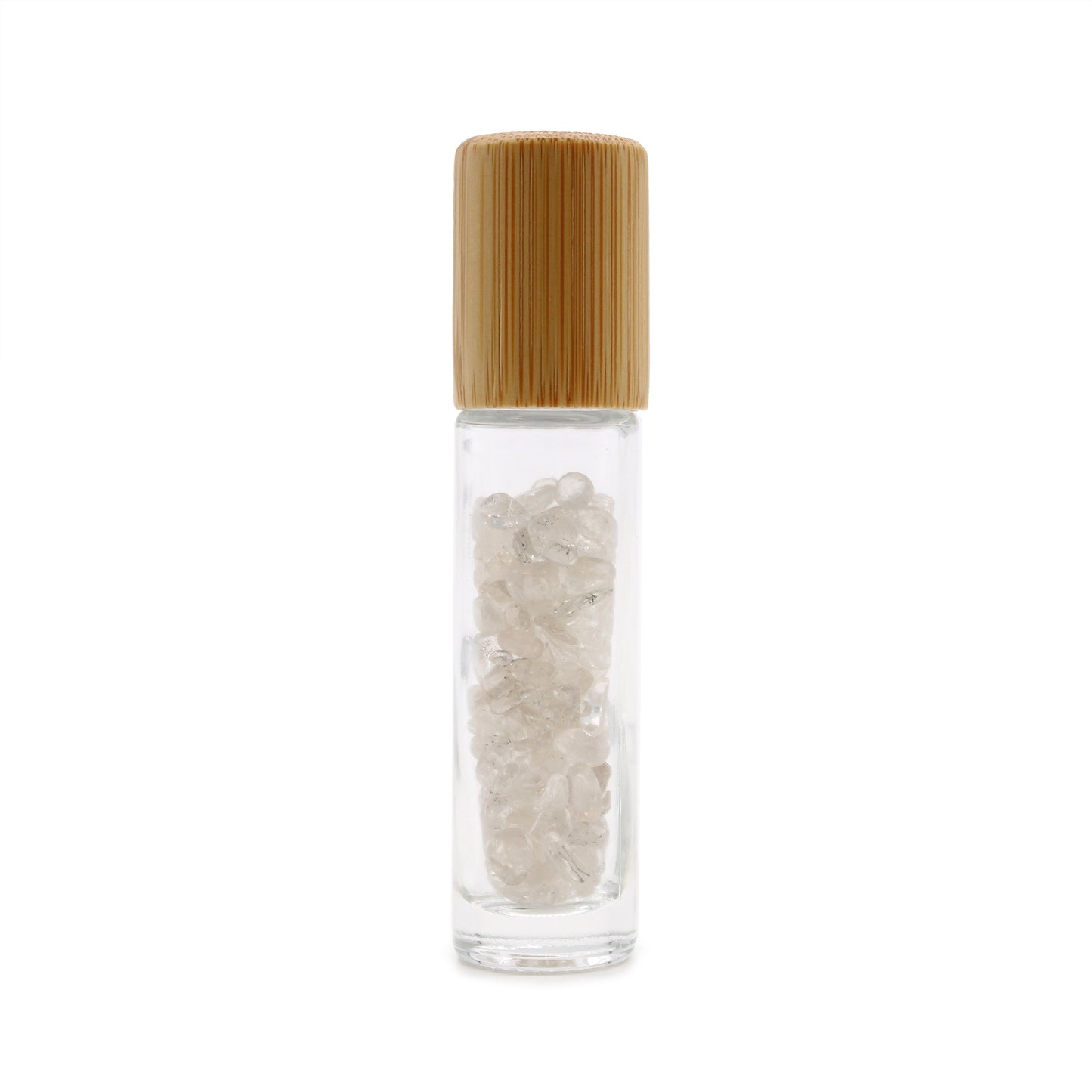 Gemstone Essential Oil Roller Bottle - Rock Quartz - Starlit Wisdom