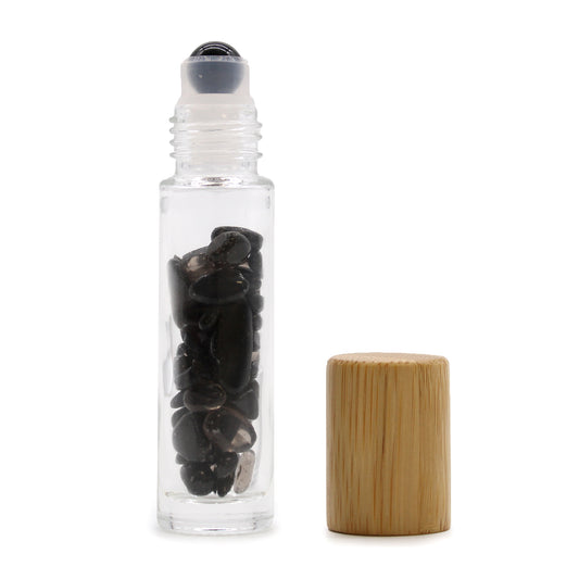 Gemstone Essential Oil Roller Bottle - Black Tourmaline - Starlit Wisdom