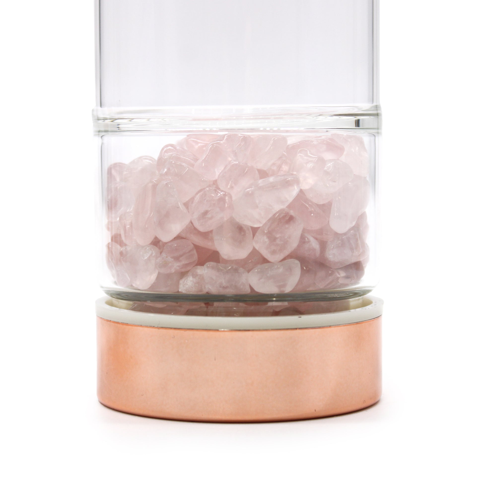 rose quartz crystal water bottle