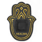 Hamsa Hand Healing Incense Plate - Black & Gold Stone Effect - Starlit Wisdom