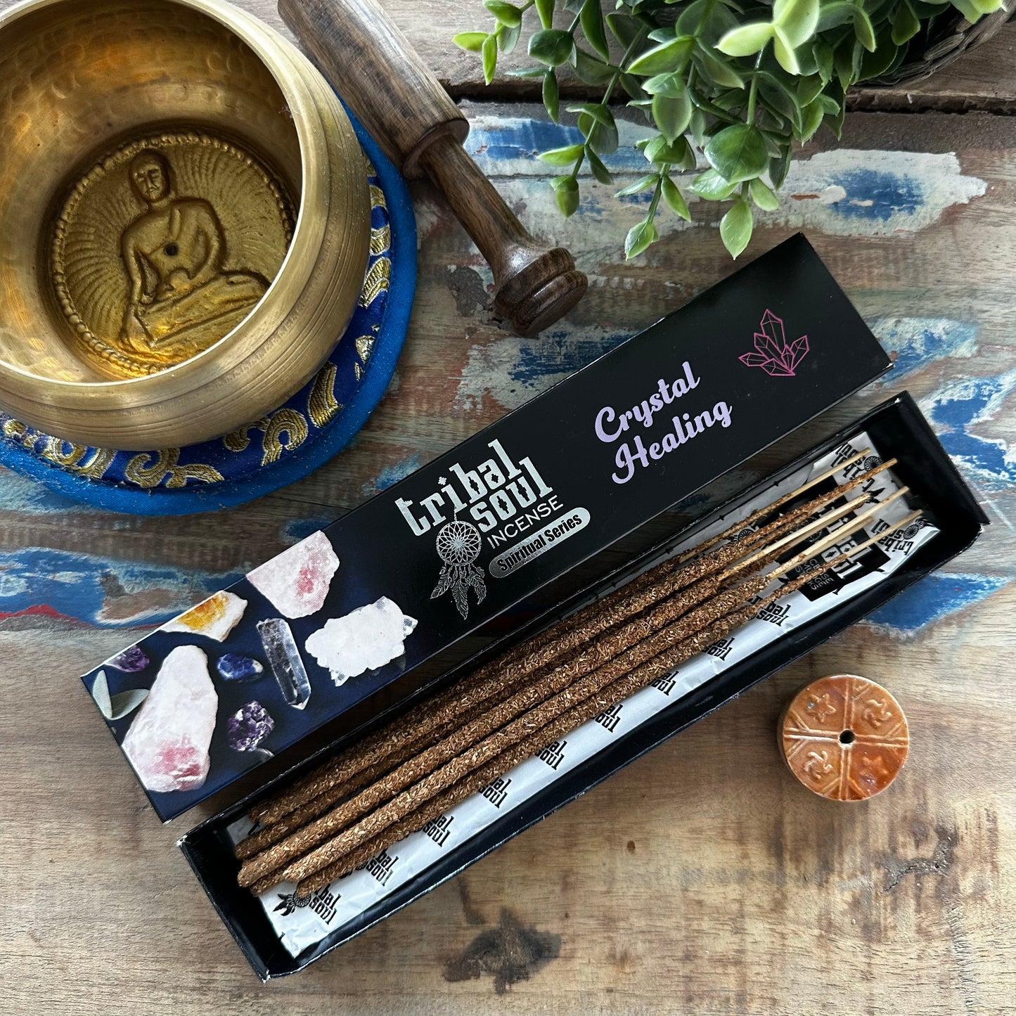 Tribal Soul Spiritual Incense Sticks and Ceramic Holder - Crystal Healing - Starlit Wisdom