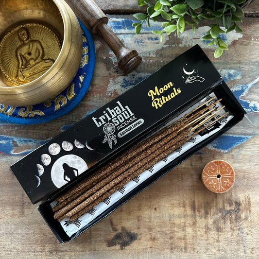 Tribal Soul Spiritual Incense Sticks and Ceramic Holder - Moon Ritual - Starlit Wisdom