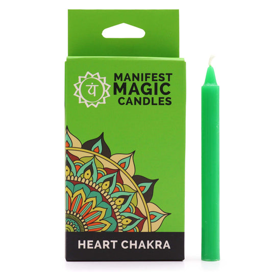 Manifest Magic Candles (pack of 12) - Green - Heart Chakra - Starlit Wisdom