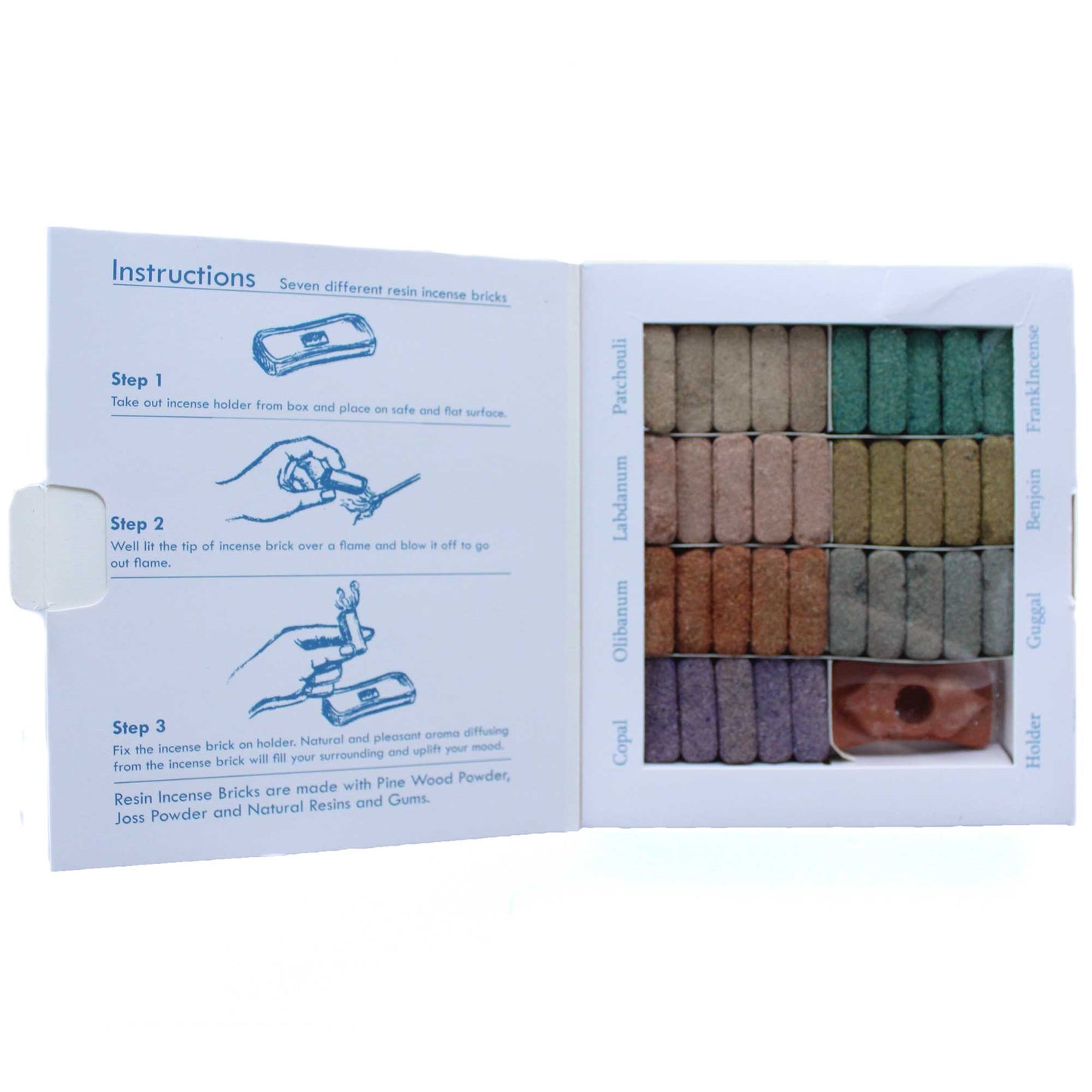 Set of 70 Incense Smudge Bricks and Burner - Wild West - Starlit Wisdom