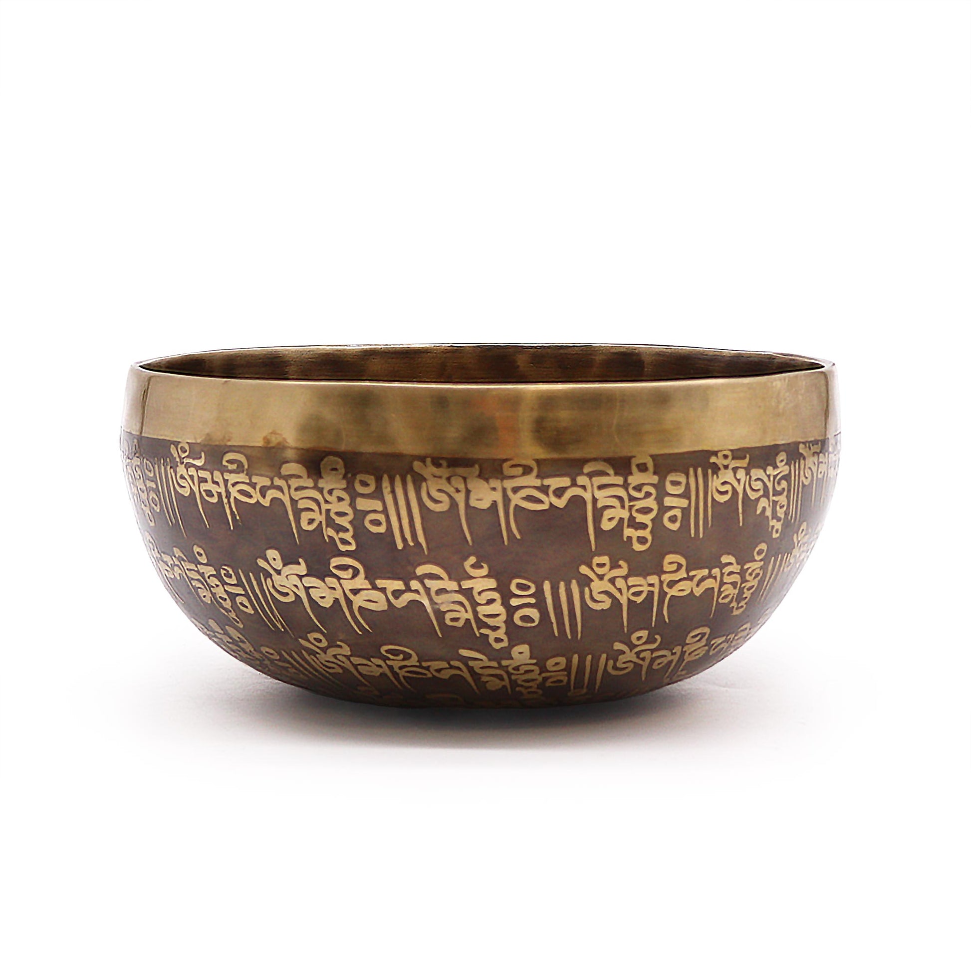 Tibetan singing bowl engraved with mantras