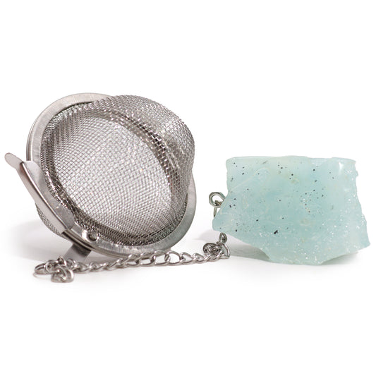 Aquamarine Crystal Loose Tea Strainer - Mental Clarity