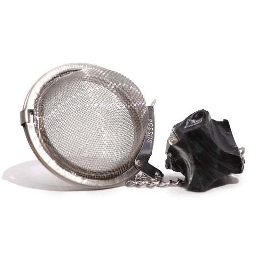 Black Obsidian Crystal Loose Tea Strainer - Protection