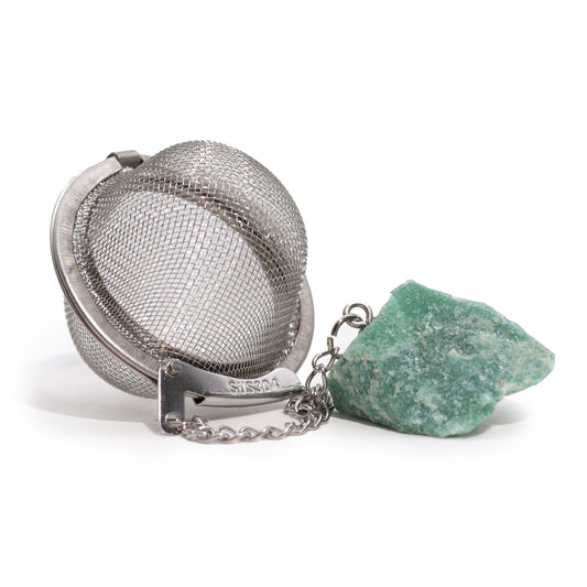 Green Aventurine Crystal Loose Tea Strainer - Prosperity