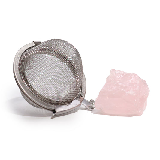 Rose Quartz Crystal Loose Tea Strainer - Love